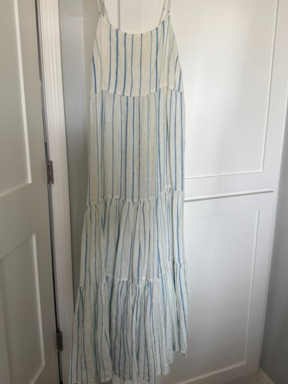 Madewell Striped Tiered Midi Dress – Size Small